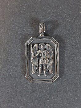Ärkeängel Mikael Amulett Hänge  i Rostfritt stål 