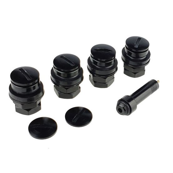 Metall dold ventil svart – 4-pack Carbonado