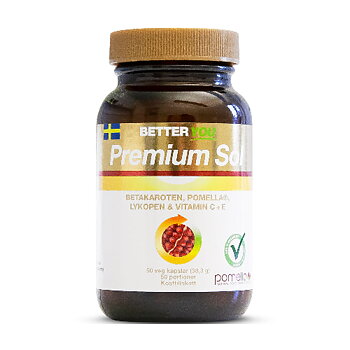 Premium Sol från Better You med betakaroten som vid behov omvandlas till Vitamin A som bidrar till en normal hud