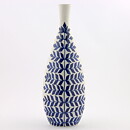 Karin Björquist (Indigo 1952) Baluster Vase with Blue Leaf Decor 32 cm