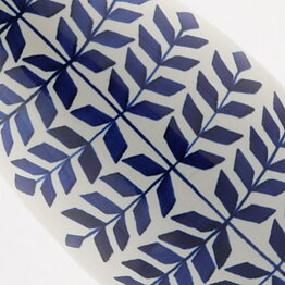Karin Björquist (Indigo 1952) Baluster Vase with Blue Leaf Decor 32 cm