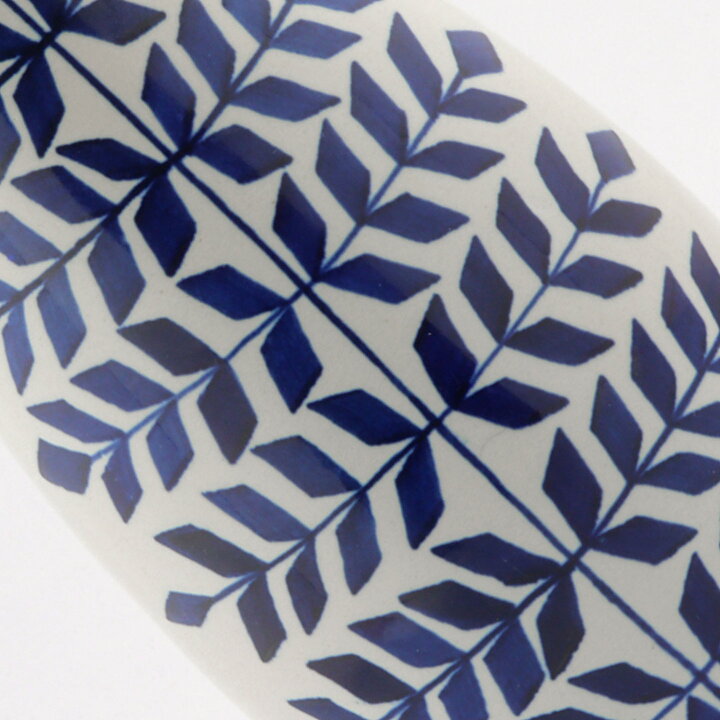Karin Björquist (Indigo 1952) Baluster Vase with Blue Leaf Decor 32 cm