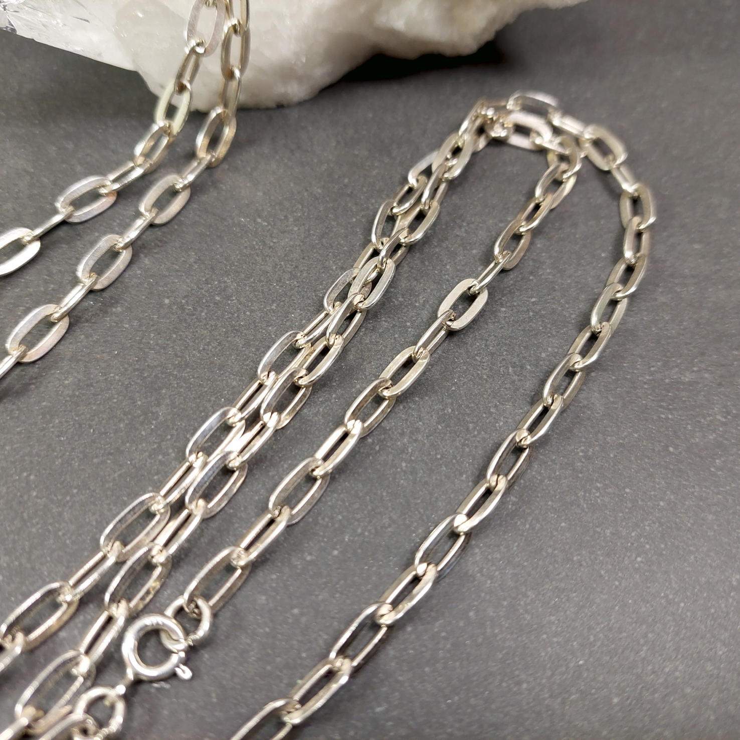 Platt Kabel Kedja i Sterling Silver  - 61cm - 2