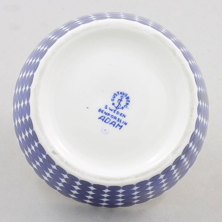 Stig Lindberg (Adam & Eva 1959) Adam Sugar Bowl with Blue Dot Pattern 9 cm