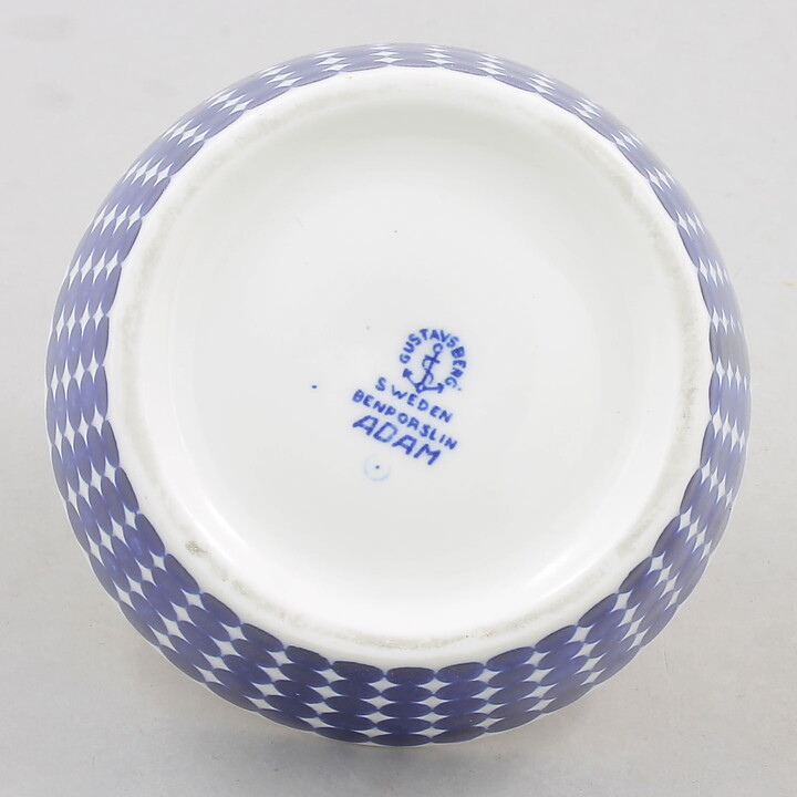 スティグ・リンドベリ  Adam&Evaシリーズ   青のドットの器 1959年  9cm