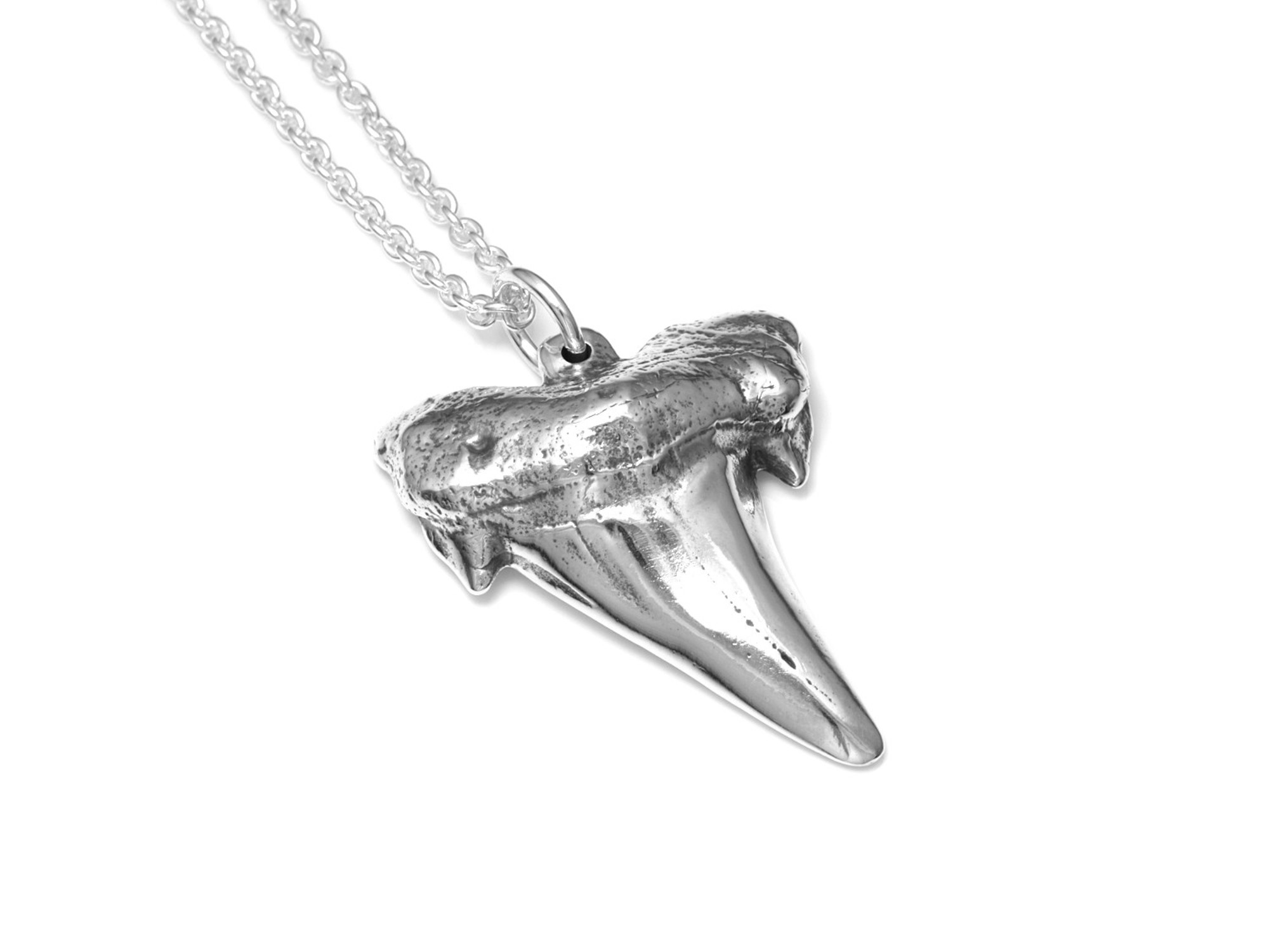 Stor Hajtand Halsband, Haj Smycke i Silver - 2