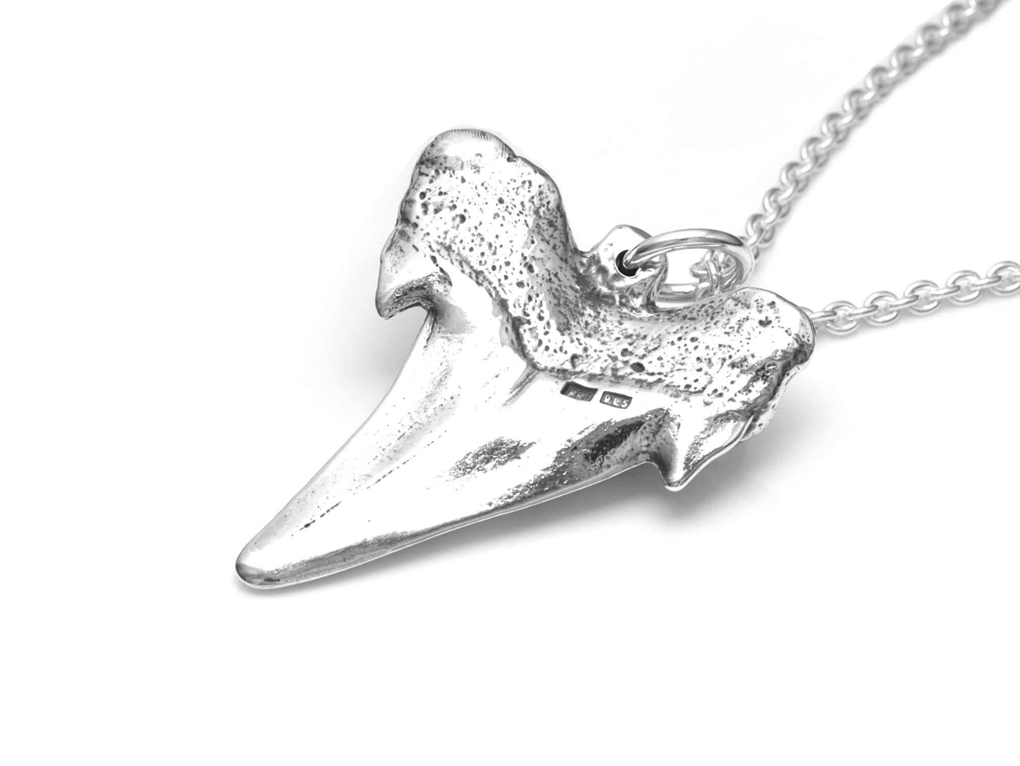 Stor Hajtand Halsband, Haj Smycke i Silver - 3