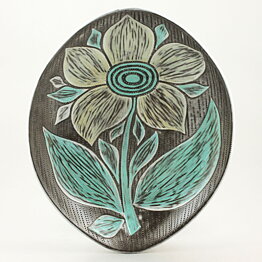Mari Simmulson (Solblomma 1961) Oval Sunflower Dish 31 cm