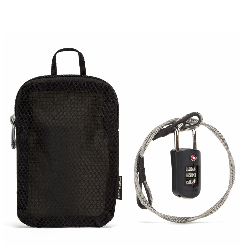 Reselås med vajer - PACSAFE Prosafe 1000 Lock with Steel Cable