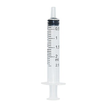BD Plastipak 2 ml 3-komponents steril spruta med koncentrisk luer upprätt.