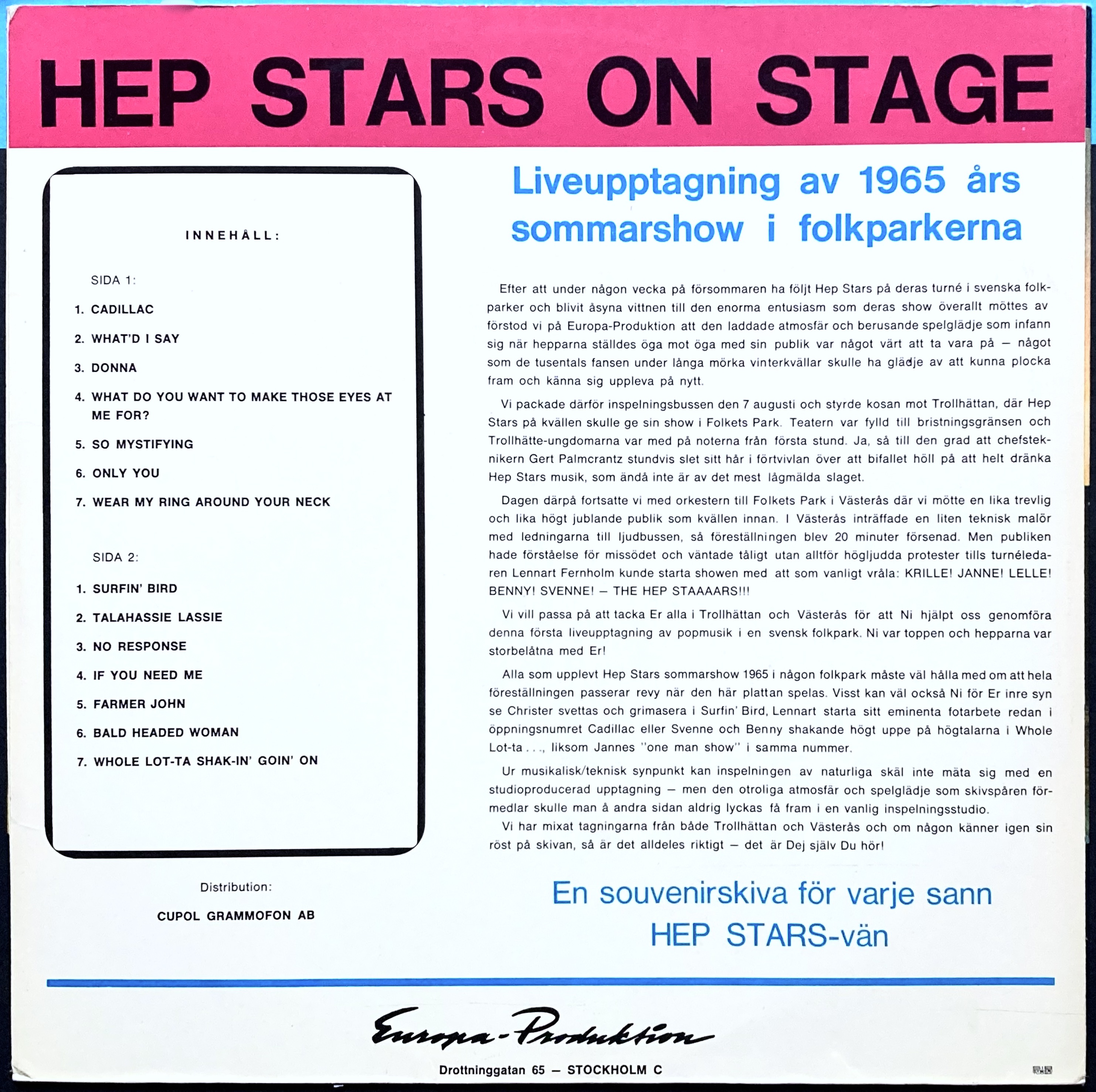 HEP STARS - On stage MARBLE vinyl Swe LP ca 1970 - 3