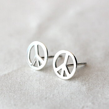 Kompass - Peace sterling silver earrings