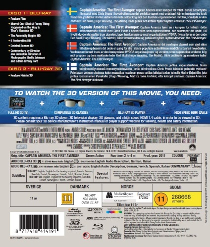 Captain America - The First Avenger (Real 3D + Blu-ray) (Begagnad) - 2