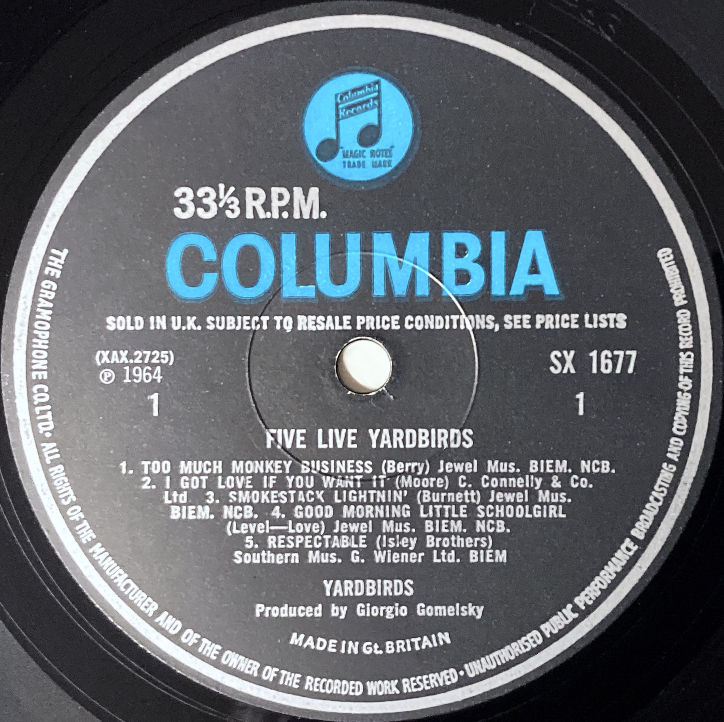 YARDBIRDS - Five live UK LP 1964 - 3