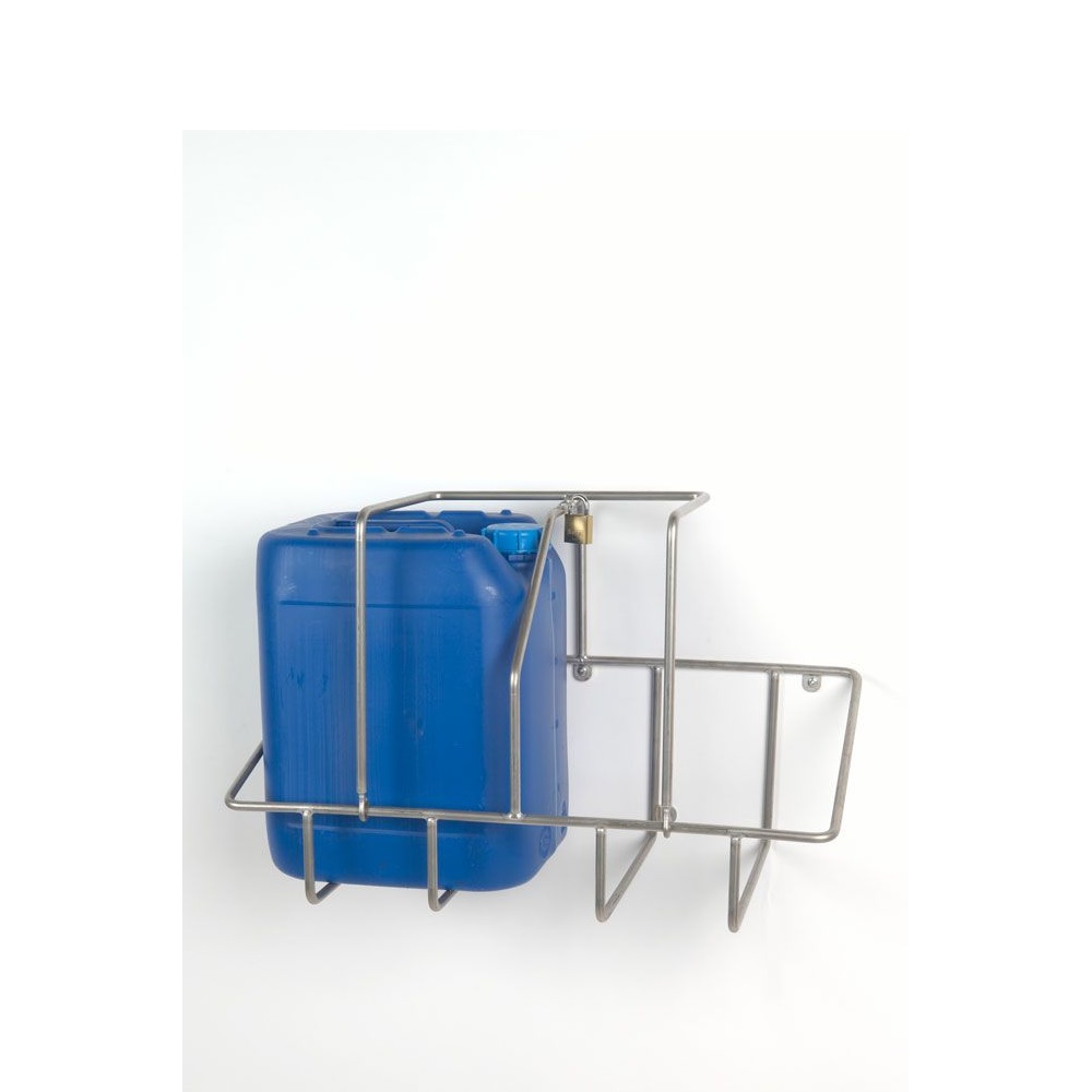 Dunkhållare 2 x 10/20 liter, låsbar väggmodell, rostfri