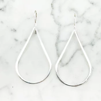 Silver earrings H2O polished silver