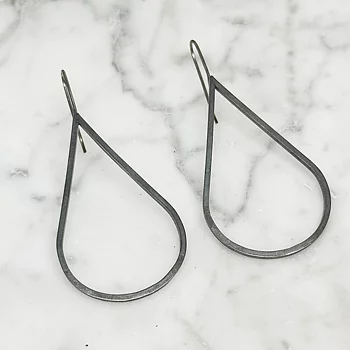 Silver earrings H2O oxidized