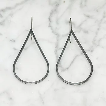 Silver earrings H2O oxidized
