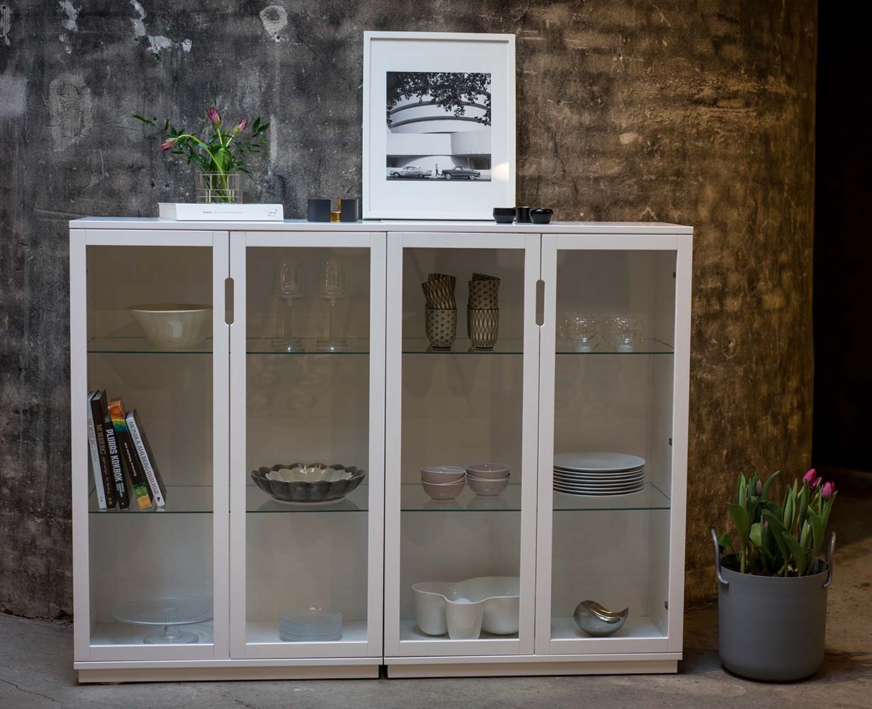 Aoko Cabinet 120 cm with Glass doors - Mavis  - 5