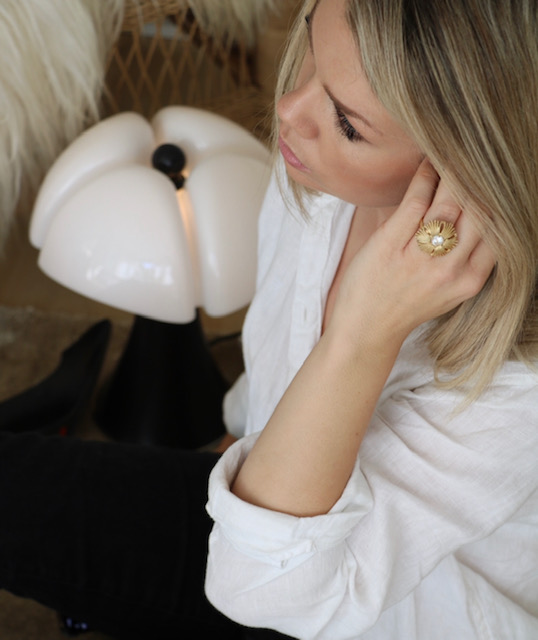 Gatsby big stone ear gold - 4