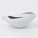 Stig Lindberg (Veckla 1950) Sculptural White Bowl with Decor 16 cm