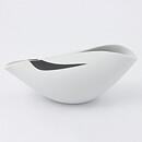 Stig Lindberg (Veckla 1950) Sculptural White Bowl with Decor 16 cm