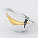 Stig Lindberg (Veckla 1950) Sculptural White Bowl with Decor 16 cm