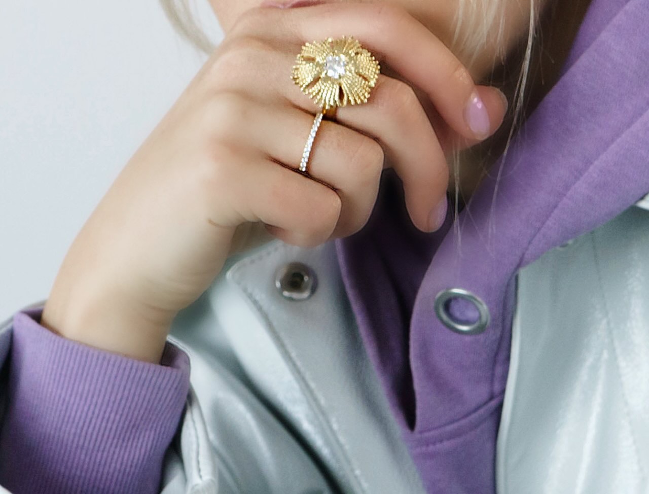 Gatsby big stone ring gold - 2
