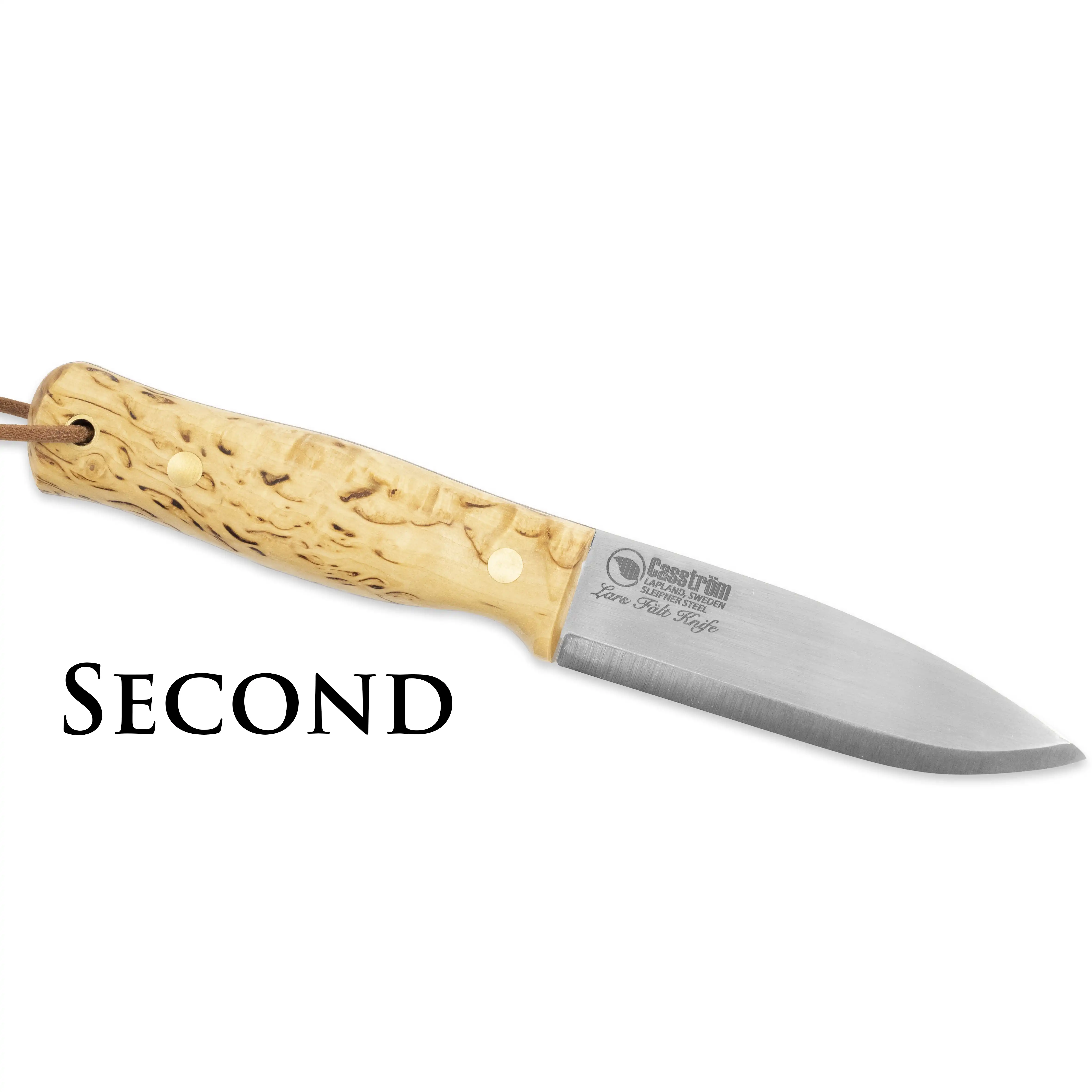 Casström Lars Fält knife, Curly Birch/Scandi SECOND - Casstrom 