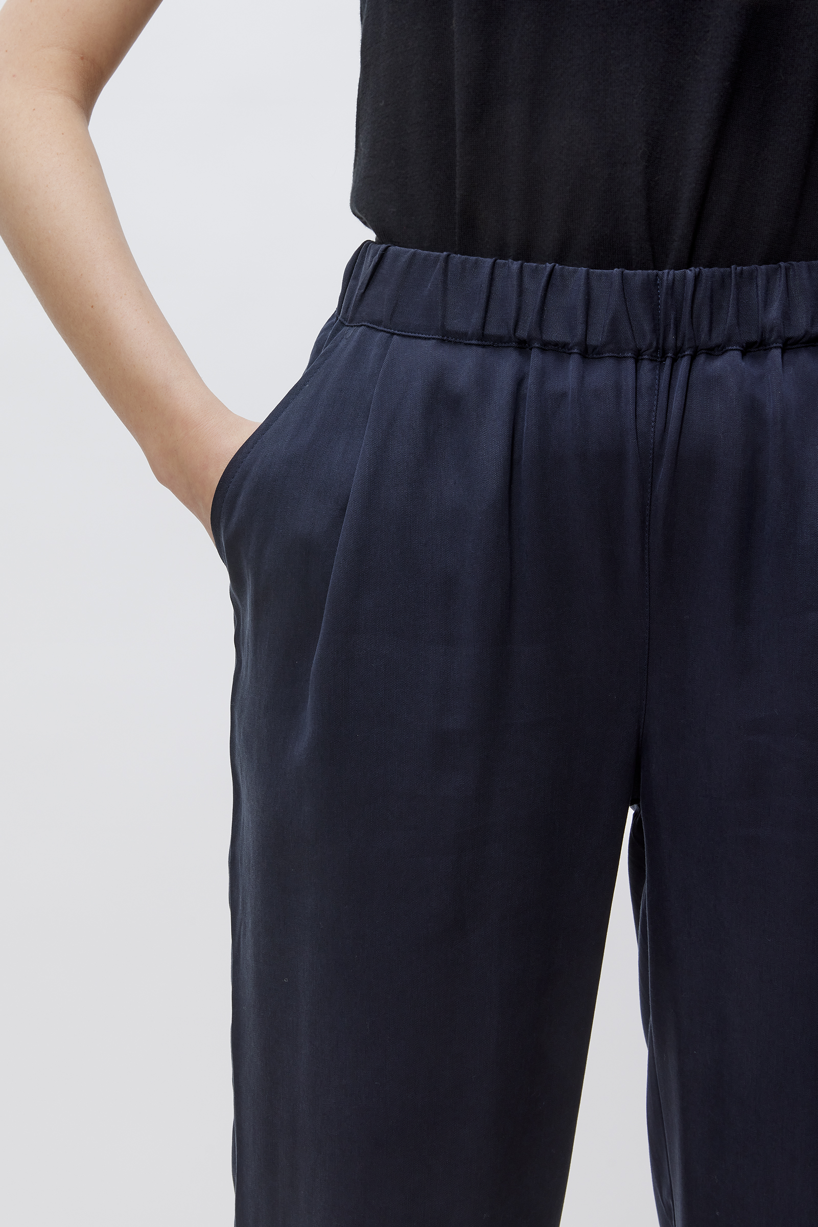 Dora Elastic Waist Linen Pants - Daybreak blue - MASKA