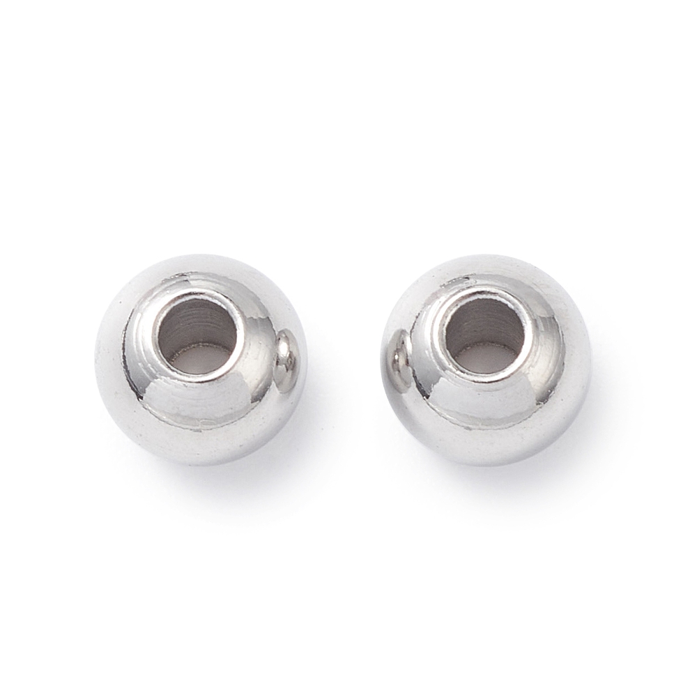 Metallpärla rund 5 mm rostfritt stål 30 st