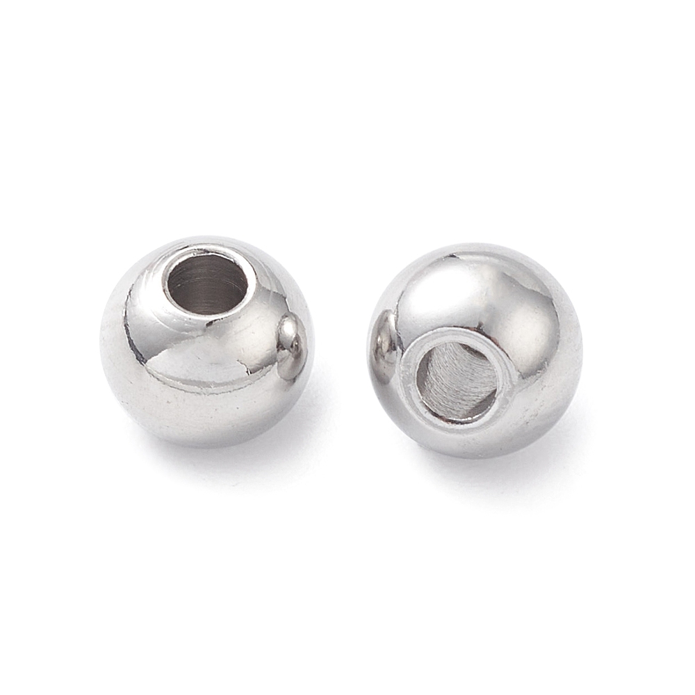 Metallpärla rund 5 mm rostfritt stål 30 st - 2