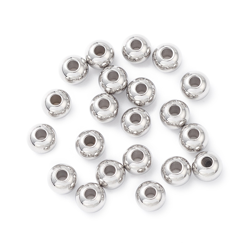 Metallpärla rund 5 mm rostfritt stål 30 st - 3