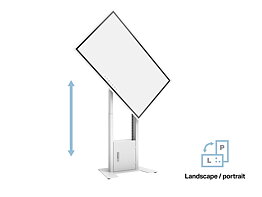 M Motorized Floorbase Flip VESA 2/3/400 incl cabinet White