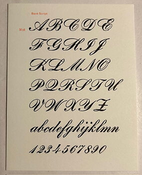 Vintage Typography : Bank Script - Kort med kuvert