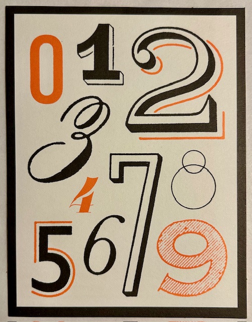 Vintage Typography : Fanciful Numerals - Kort med kuvert