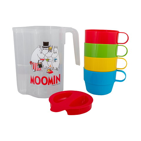 Mumin picknick kanna med 4 muggar - Mumin utflyktsset 