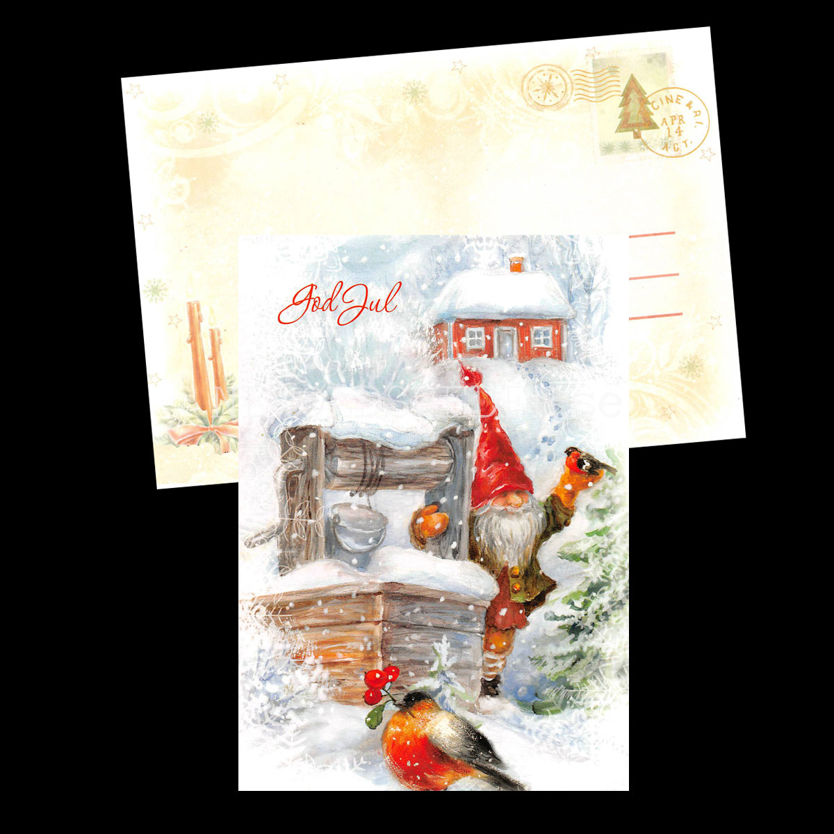 God Jul önska tomten - Julkort A6 - 976 PA44 - 2