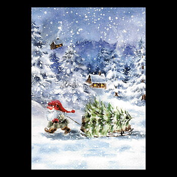 På väg hem - God Jul - Julkort A6 - 972 PA66