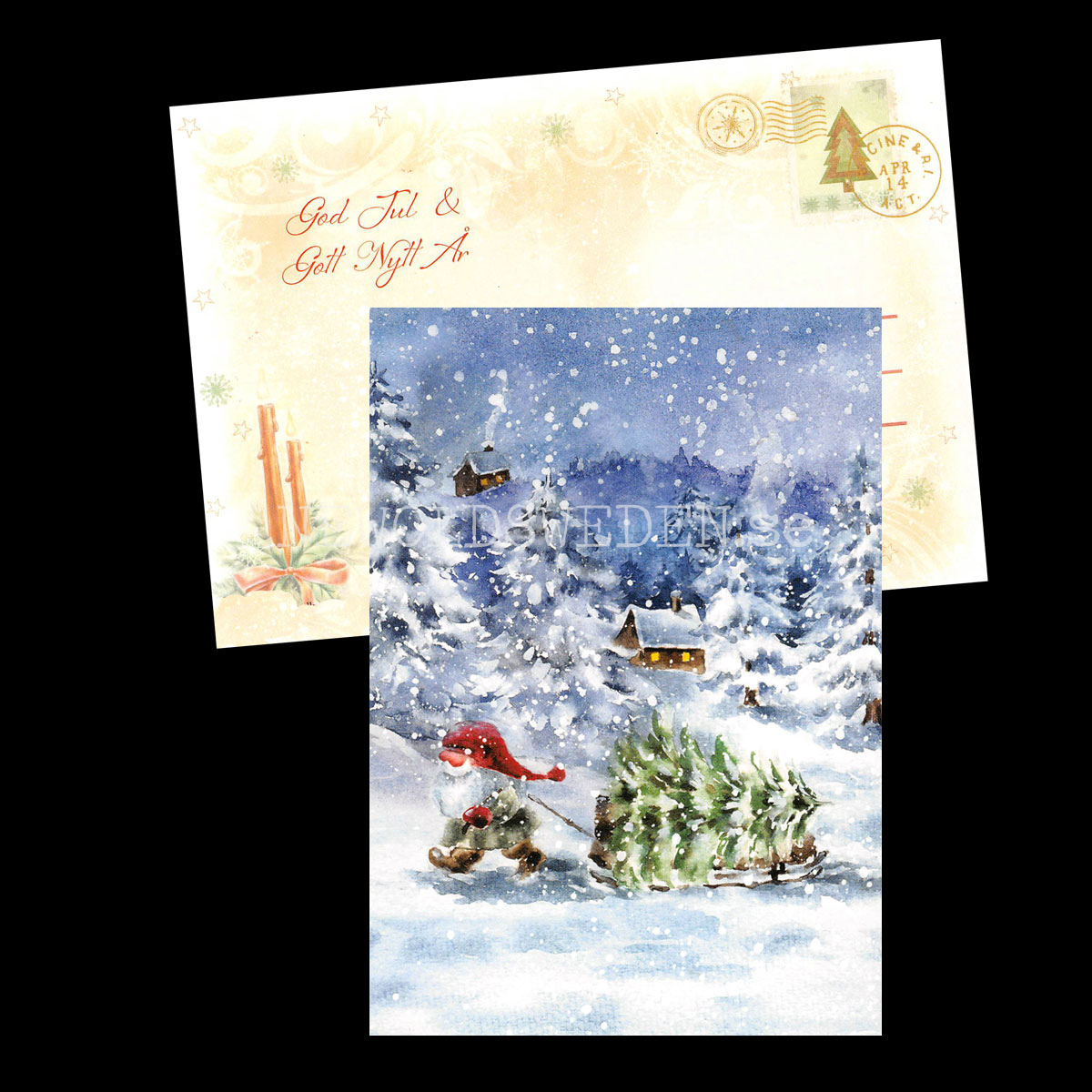 På väg hem - God Jul - Julkort A6 - 972 PA66 - 2