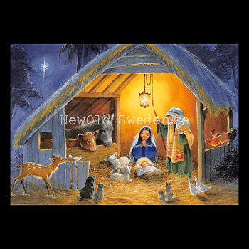 Stallet - God Jul & Gott Nytt År - Julkort A6 - 970 PA77