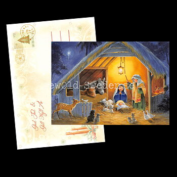 Stallet - God Jul & Gott Nytt År - Julkort A6 - 970 PA77