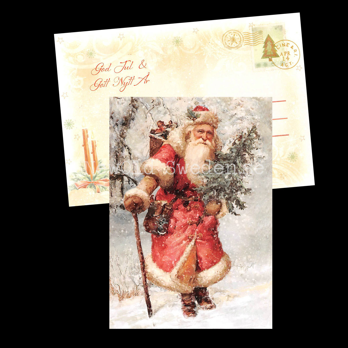 Tomtefar - God Jul & Gott Nytt År - Julkort A6 - 972 PA77 - 2