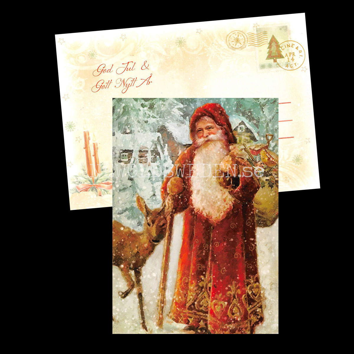 Gammel tomten - God Jul & Gott Nytt År - Julkort A6 - 970 PA88 - 2