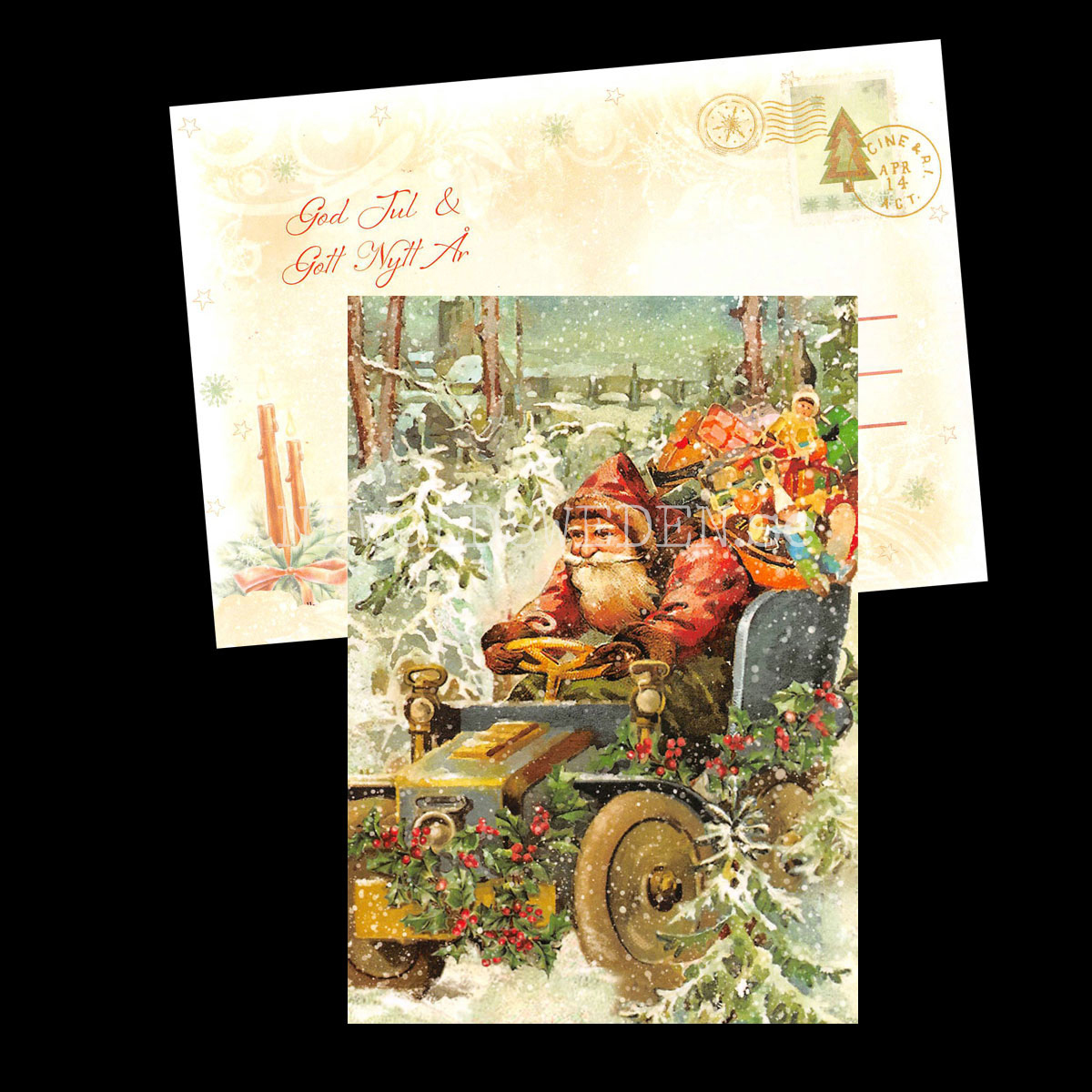 Racertomten - God Jul & Gott Nytt År - Julkort A6 - 976 PA88 - 2