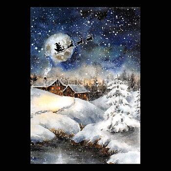 Stjärnnatt - God Jul & Gott Nytt År - Julkort A6 - 972 PA88