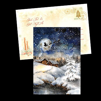 Stjärnnatt - God Jul & Gott Nytt År - Julkort A6 - 972 PA88