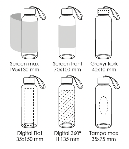 Vattenflaska H₂O Tritan 500 ml, 8+1 färger - 10