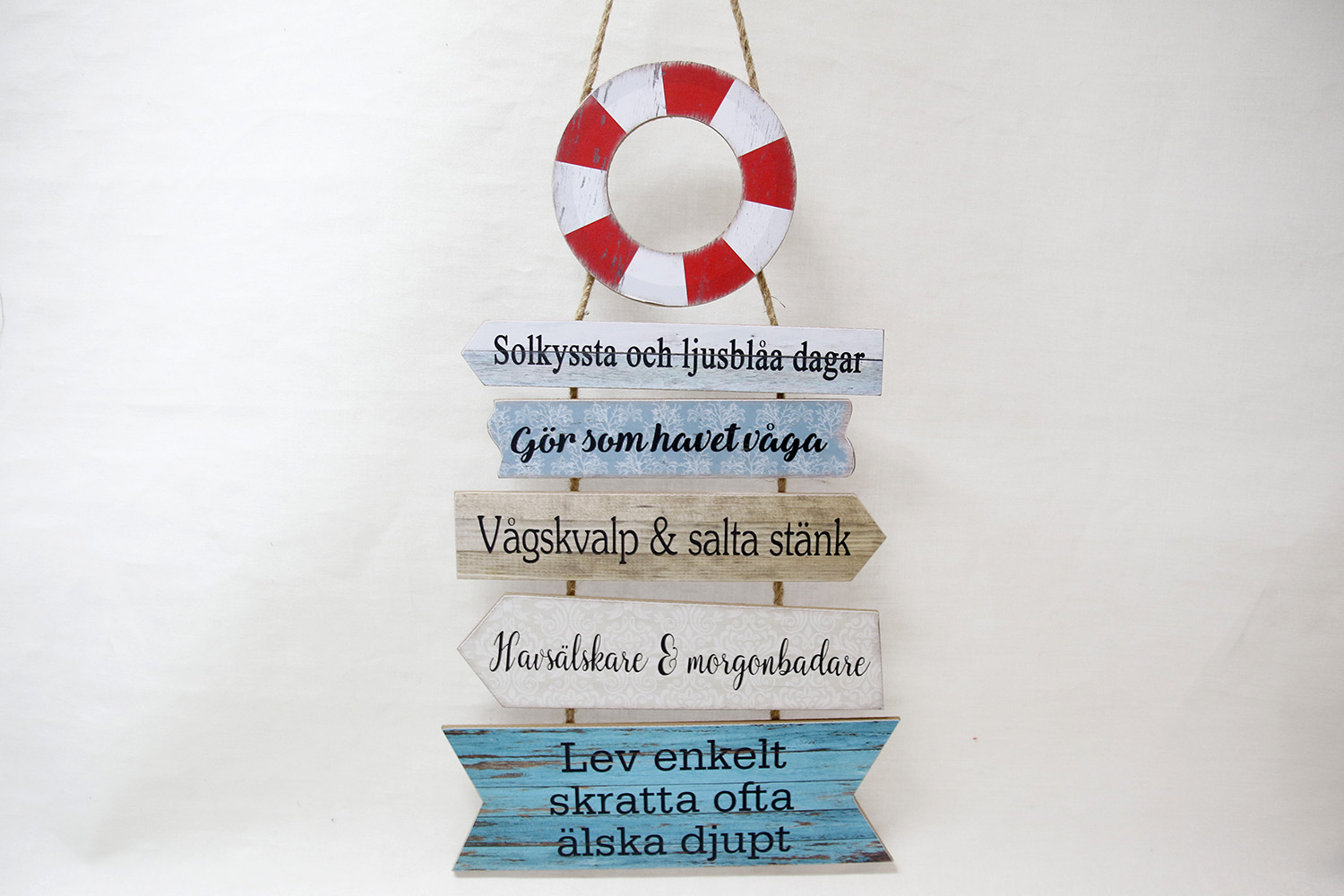 Livbojs skylt med Texter 37x80 cm 