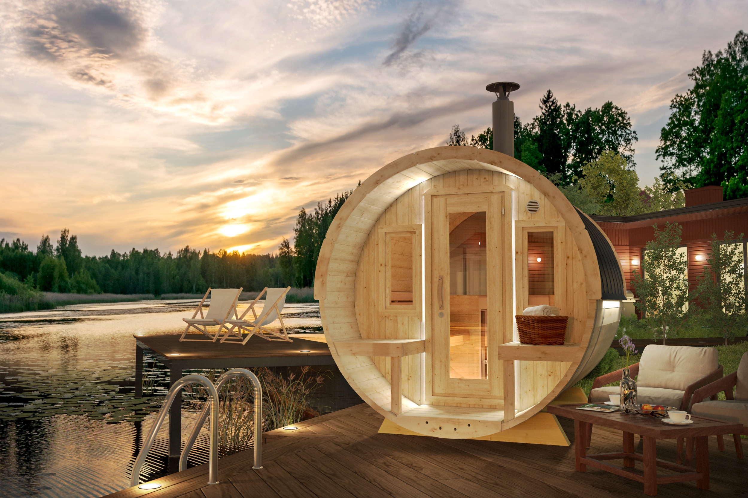 Sauna Barrel DEMILUNE